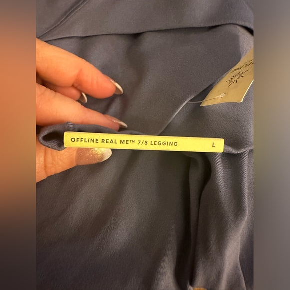 OFFLINE By Aerie Real Me High Waisted Crossover Legging BLUE -large - Picture 12 of 16
